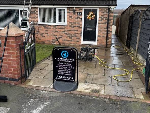 Driveway cleaning by Clean & Shine Exterior Cleaning